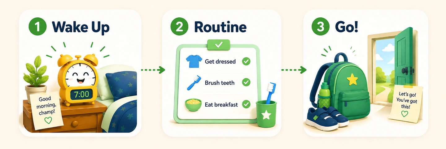 TacTacGo sequence: Wake up, Routine, Go!